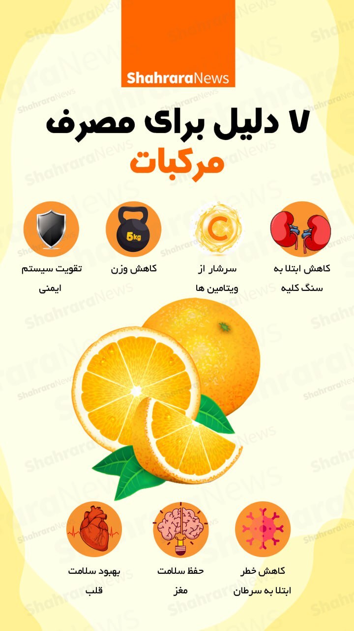 اینفوگرافی| ۷ دلیل بای مصرف مرکبات
