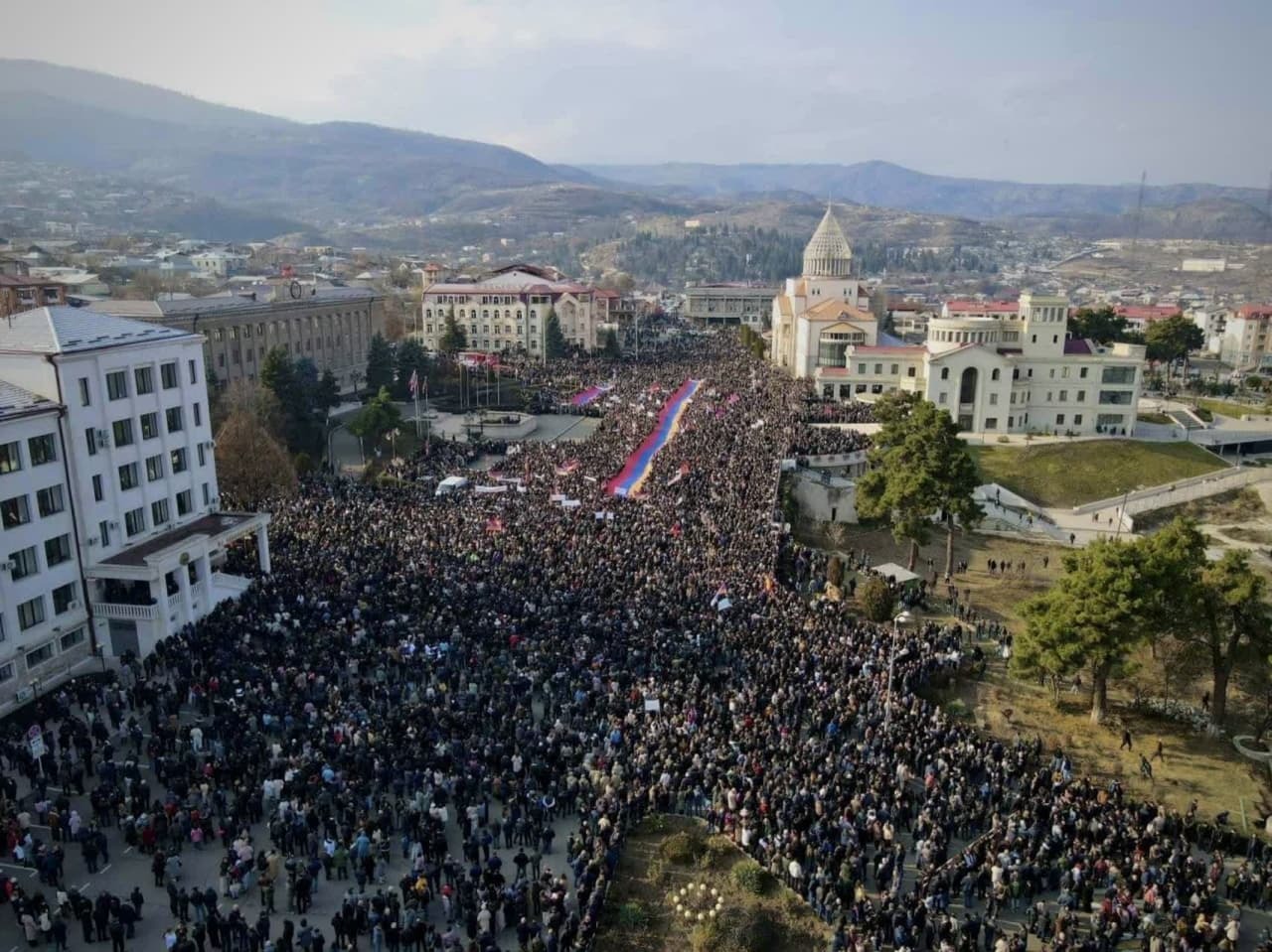 تظاهرات مردم «قره باغ» علیه جمهوری آذربایجان + فیلم و تصاویر
