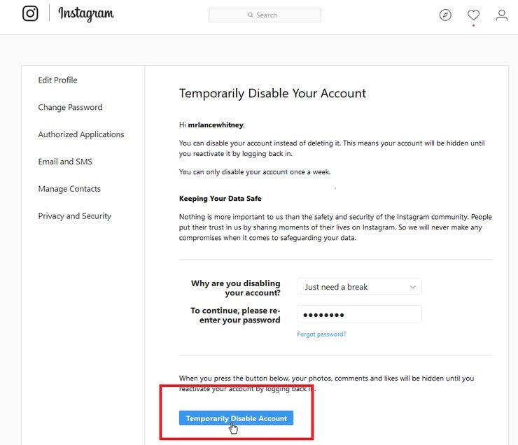 روش دیلیت اکانت و دی اکتیو کردن اینستاگرام + عکس روش دیلیت اکانت و دی اکتیو کردن اینستاگرام + عکس