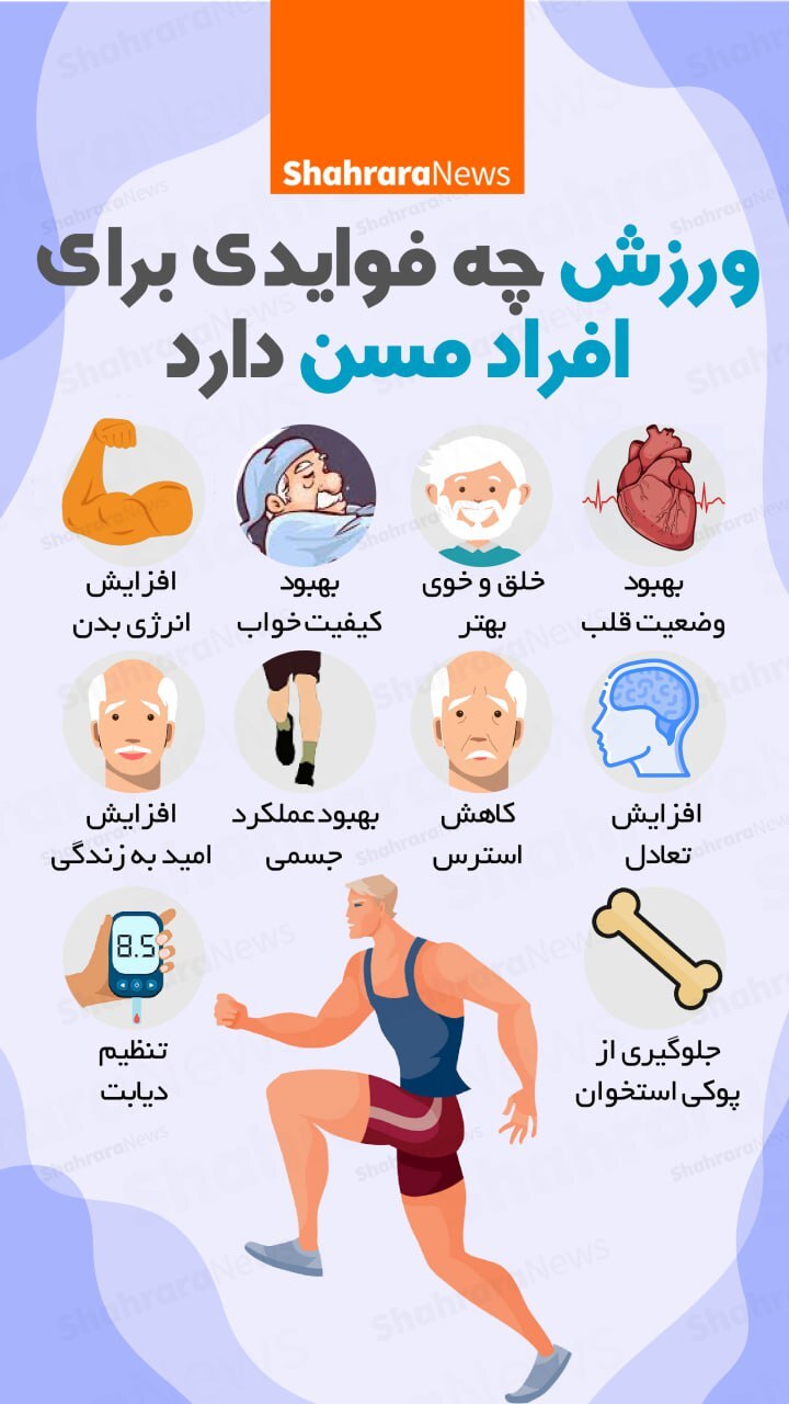 اینفوگرافی| ورزش چه فوایدی برای افراد مسن دارد