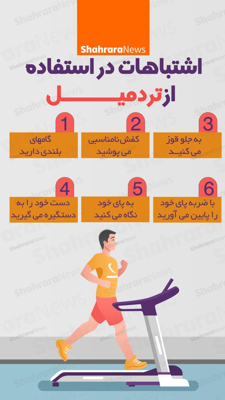 اینفوگرافی| اشتباهات در استفاده از تردمیل