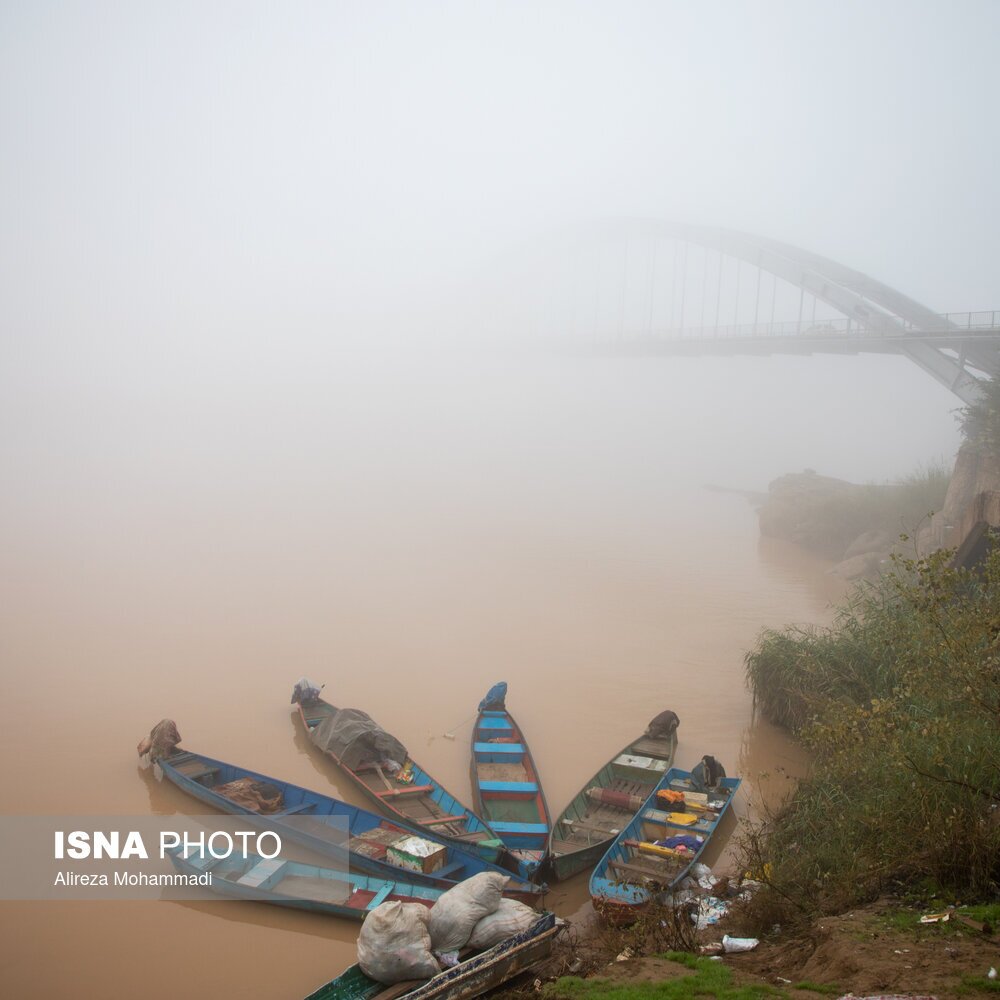 مه‌گرفتگی شدید در اهواز + تصاویر