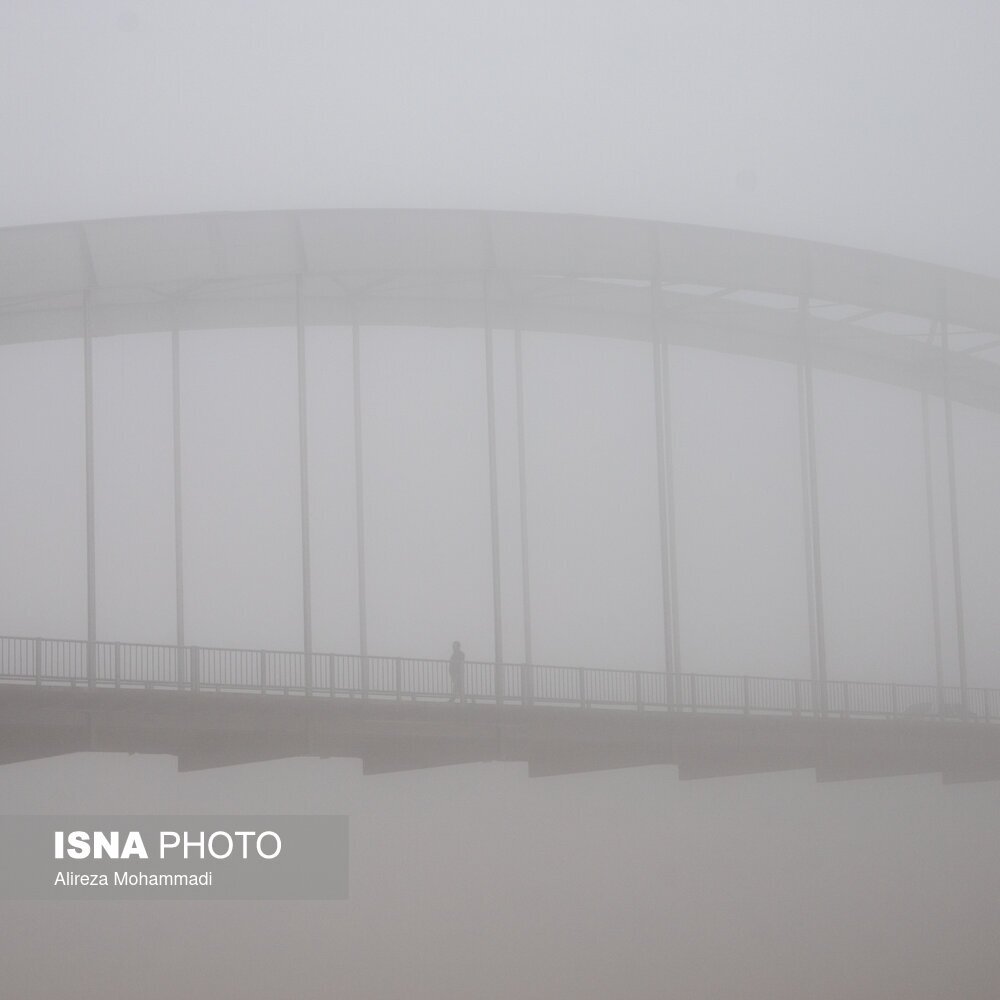 مه‌گرفتگی شدید در اهواز + تصاویر