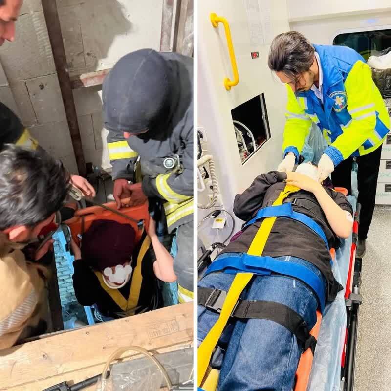 سقوط بالابر در شهرک صنعتی مشهد ۲ نفر را راهی بیمارستان کرد