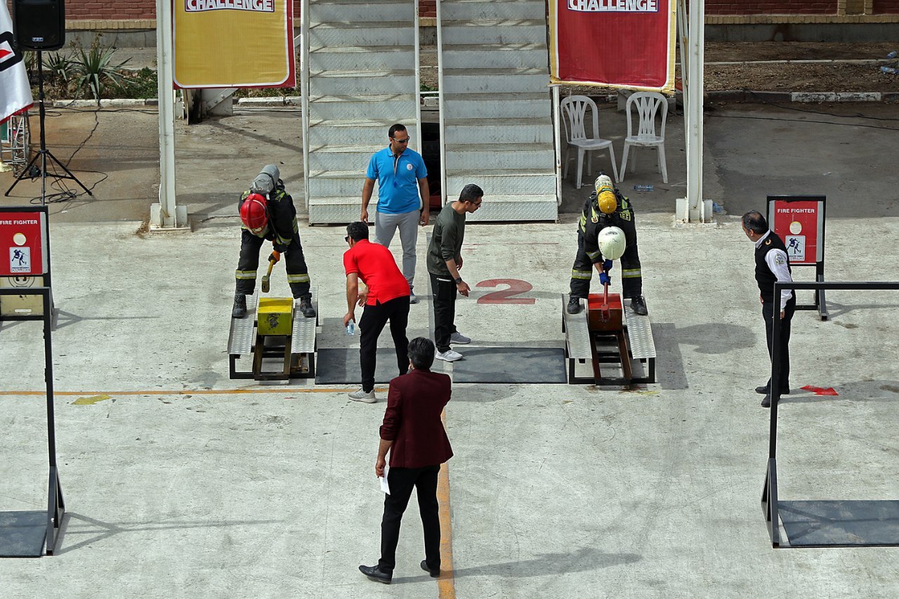 مسابقات عملیاتی ورزشی FCC (برج) آتش نشانی در مشهد برگزار شد + تصاویر
