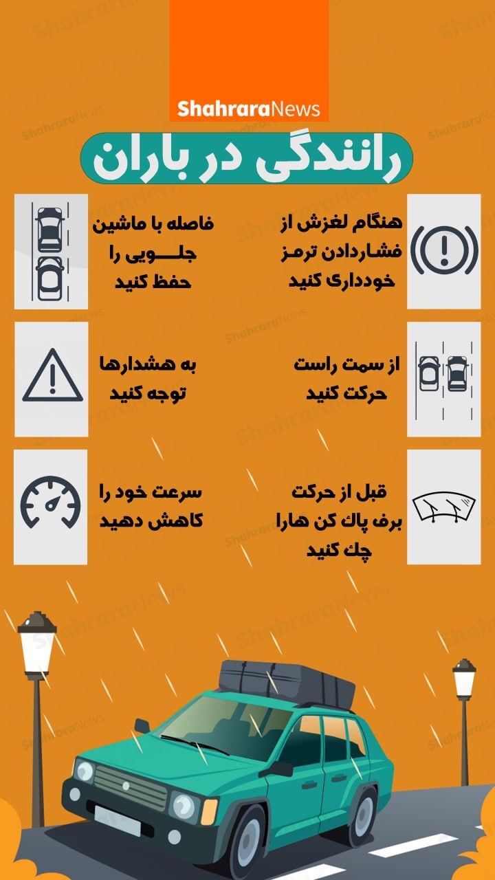 اینفوگرافی| رانندگی در باران