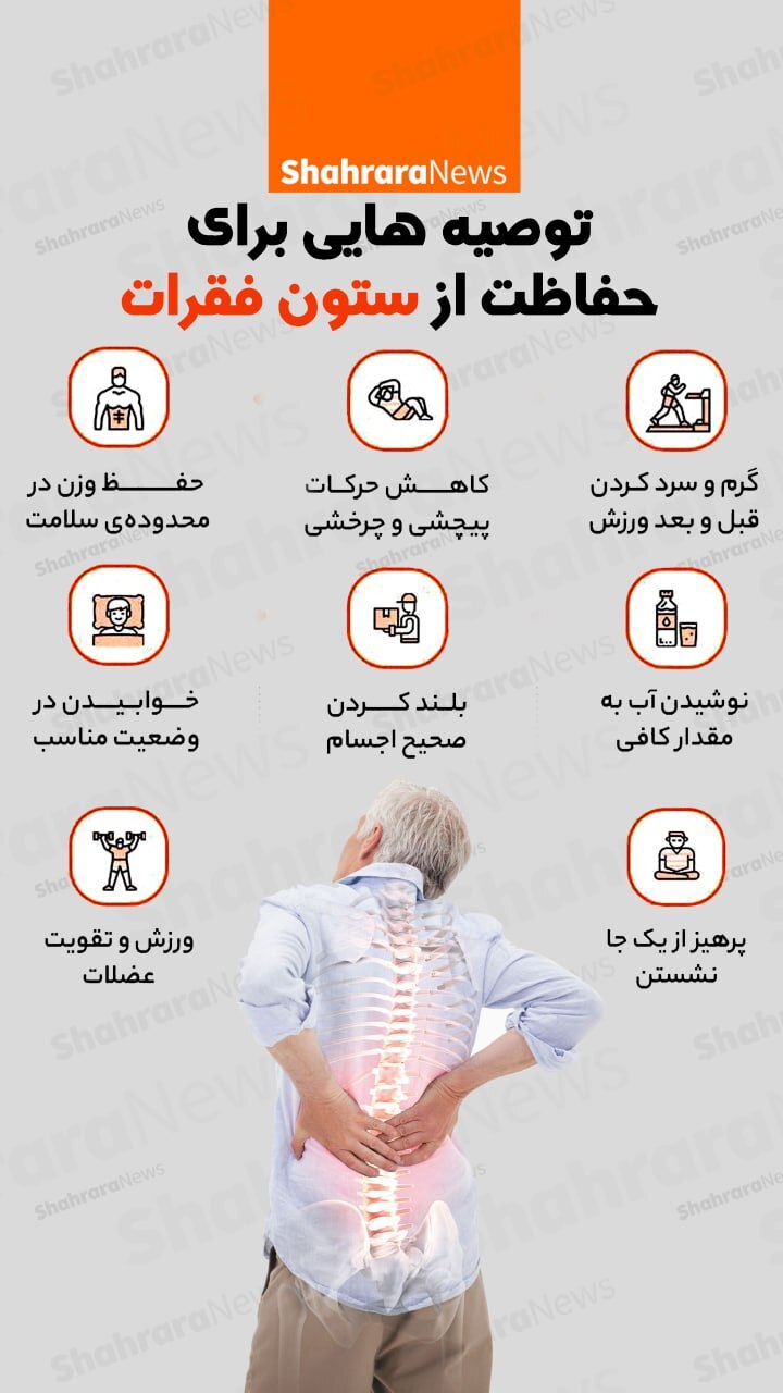 اینفوگرافی| توصیه‌هایی برای حفاظت از ستون فقرات