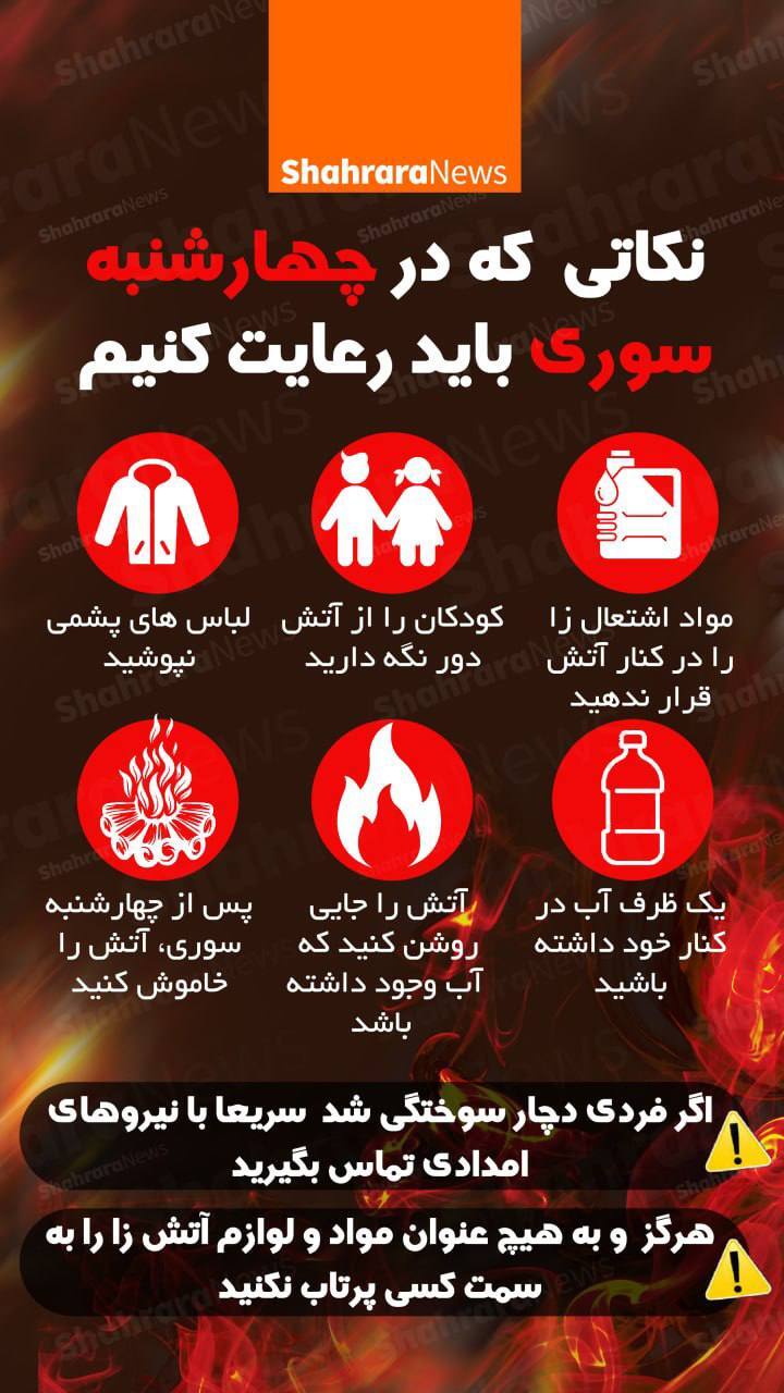 ابنفوگرافی| نکاتی که در چهارشنبه سوری باید رعایت کنیم