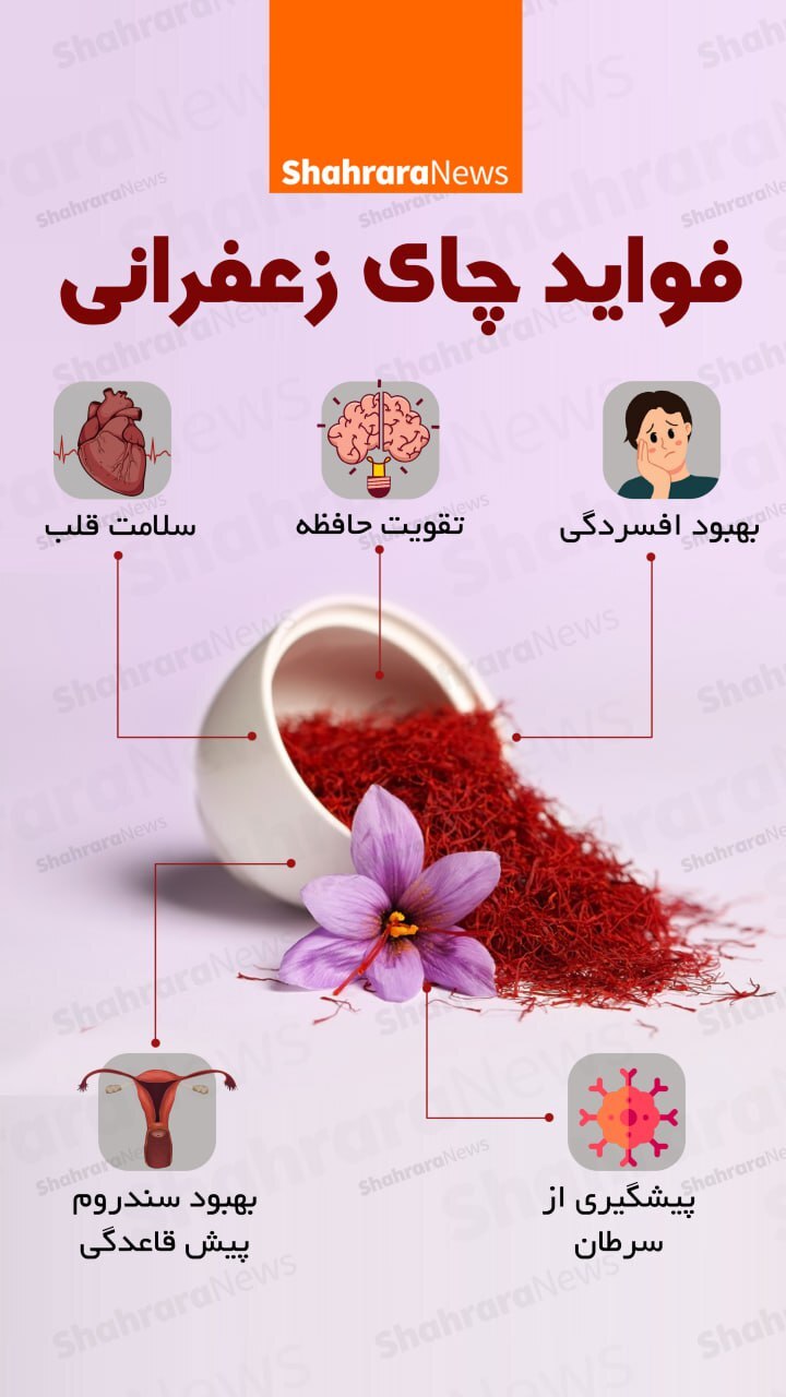 اینفوگرافی| فواید چای زعفرانی