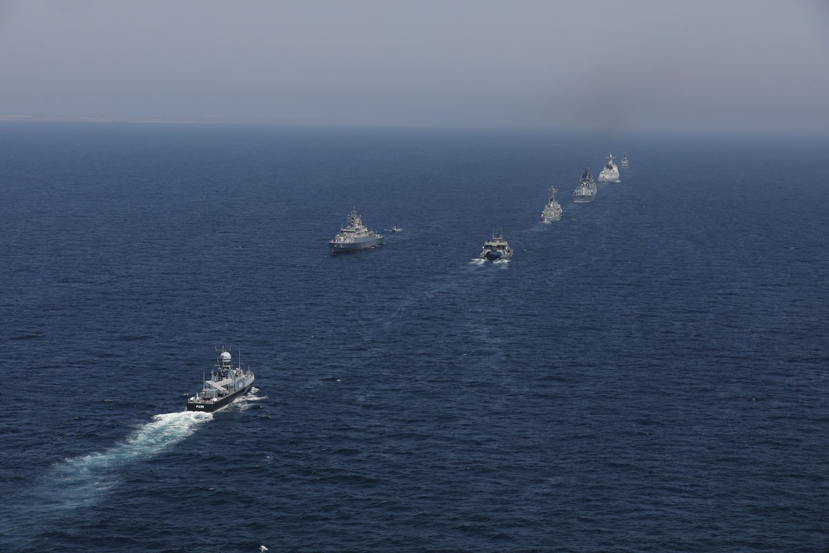 پایان رزمایش کمربند امنیت دریایی ۲۰۲۳| رژه دریایی یگان‌های ایران، چین و روسیه از مقابل ناوشکن جماران+ عکس و جزئیات