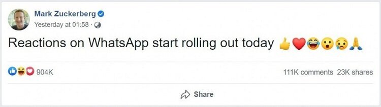 با قابلیت جدید واتساپ از این به بعد واکنش نشان بدهید با قابلیت جدید واتساپ از این به بعد واکنش نشان بدهید