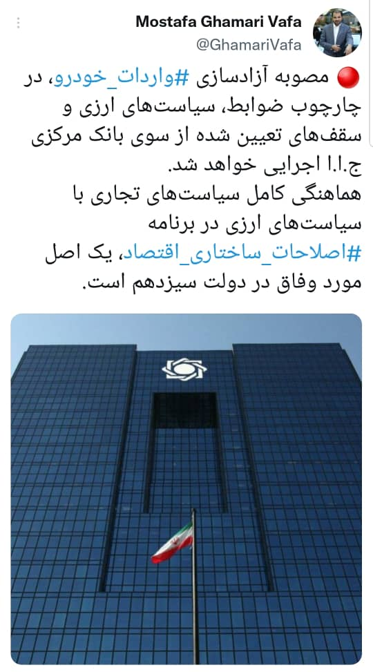 حمایت بانک مرکزی از واردات خودرو حمایت بانک مرکزی از واردات خودرو