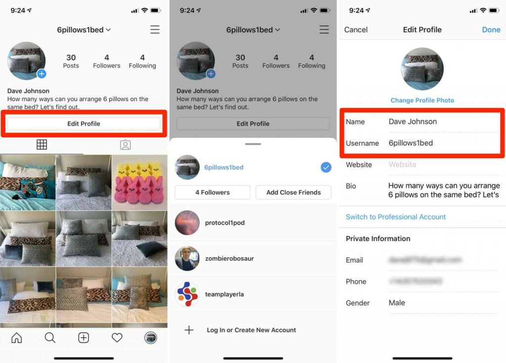 نحوه تغییر نام کاربری در اینستاگرام نحوه تغییر نام کاربری در اینستاگرام