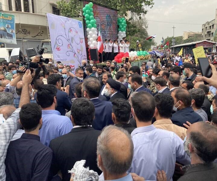 حضور رئیس&zwnj;&lrm;جمهور در راهپیمایی روز جهانی قدس