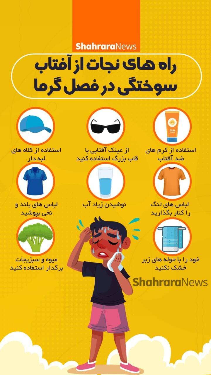 اینفوگرافی | راه&zwnj;های نجات از آفتاب سوختگی در فصل گرما