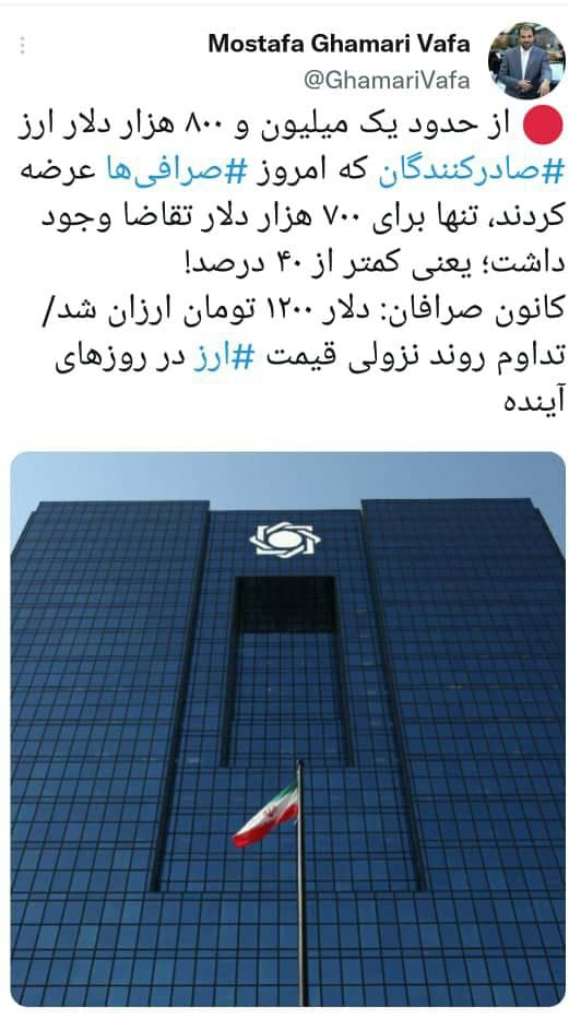 دلیل کاهش ۱۲۰۰ تومانی قیمت دلار چه بود؟ (۲۴ خرداد ۱۴۰۱) دلیل کاهش ۱۲۰۰ تومانی قیمت دلار چه بود؟ (۲۴ خرداد ۱۴۰۱)