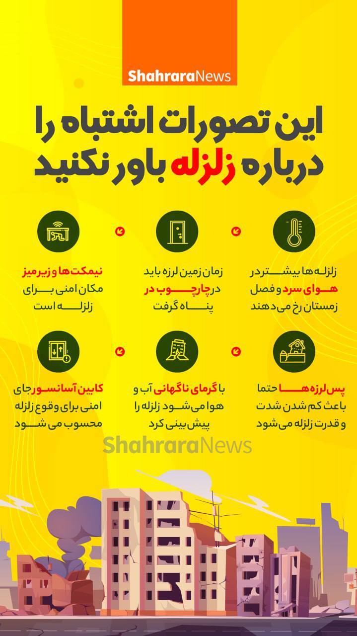 اینفوگرافی | این تصورات اشتباه را درباره زلزله باور نکنید
