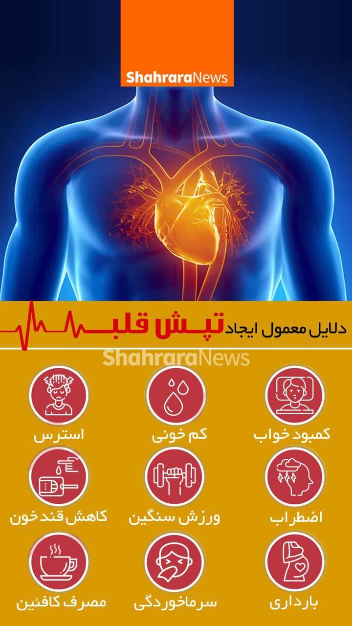 اینفوگرافیک | تپش قلب چه دلایلی دارد؟