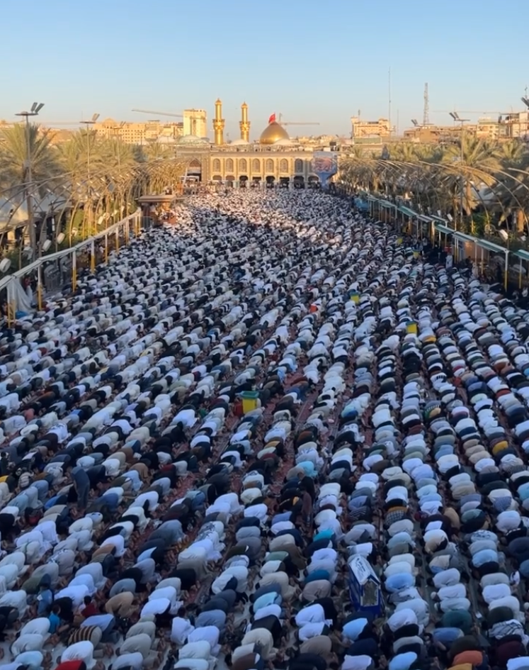 تصاویر دیدنی از نماز عید قربان در کربلا + عکس و‌ فیلم