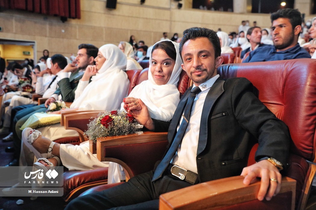 عکس | مراسم ازدواج ۱۱۴ زوج کم‌توان جسمی