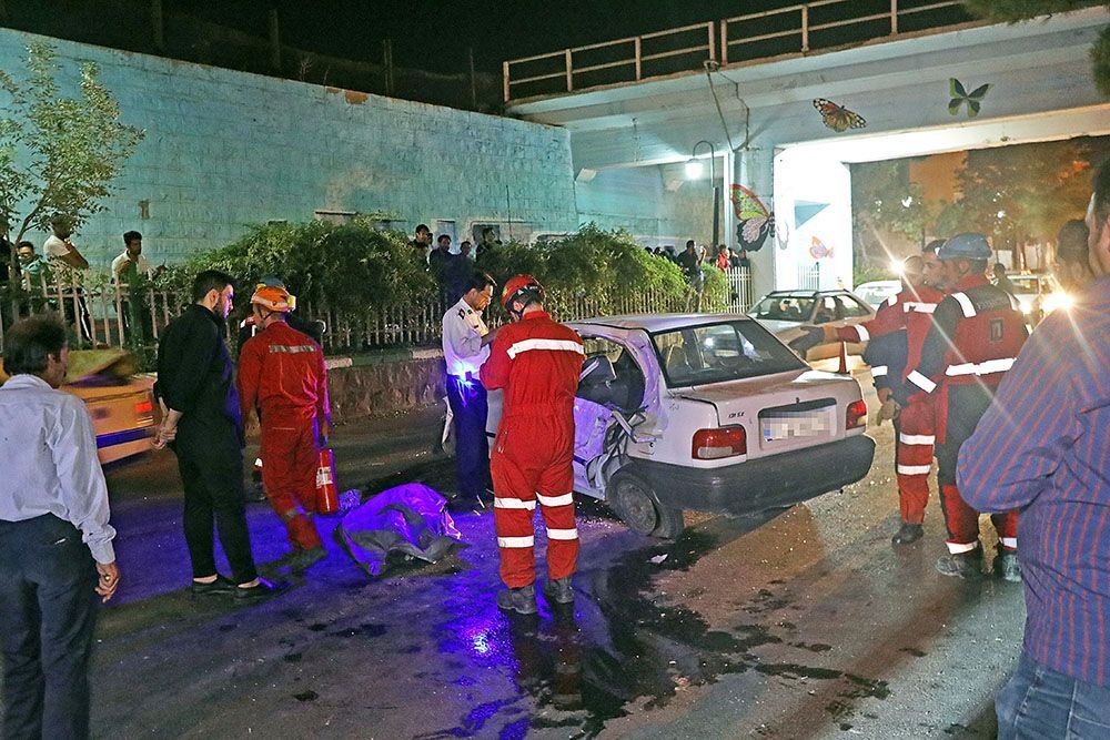 سانحه مرگبار رانندگی زیر پل بلوار امت مشهد