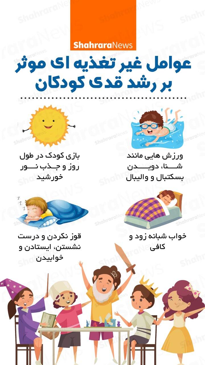 اینفوگرافی | عوامل غیر تغذیه&zwnj;ای موثر بر رشد قدی کودکان