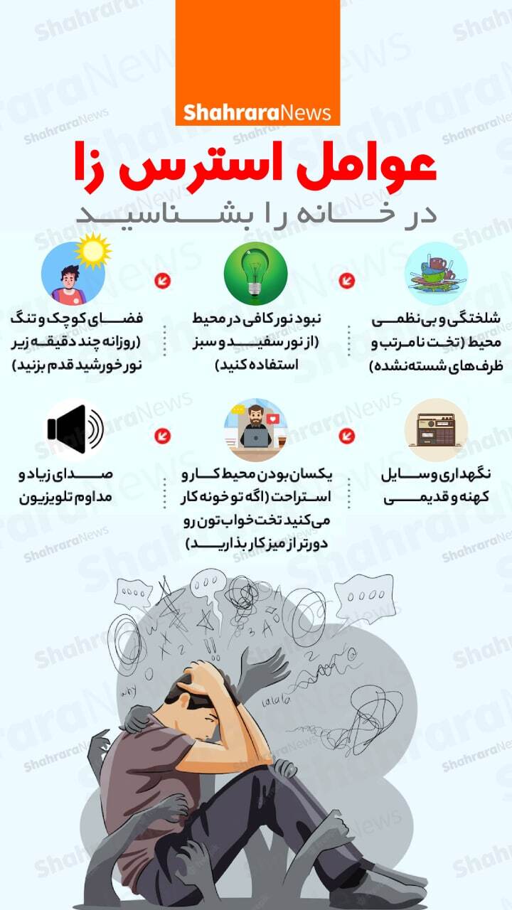 اینفوگرافی| عوامل استرس&zwnj;زا در خانه را بشناسید