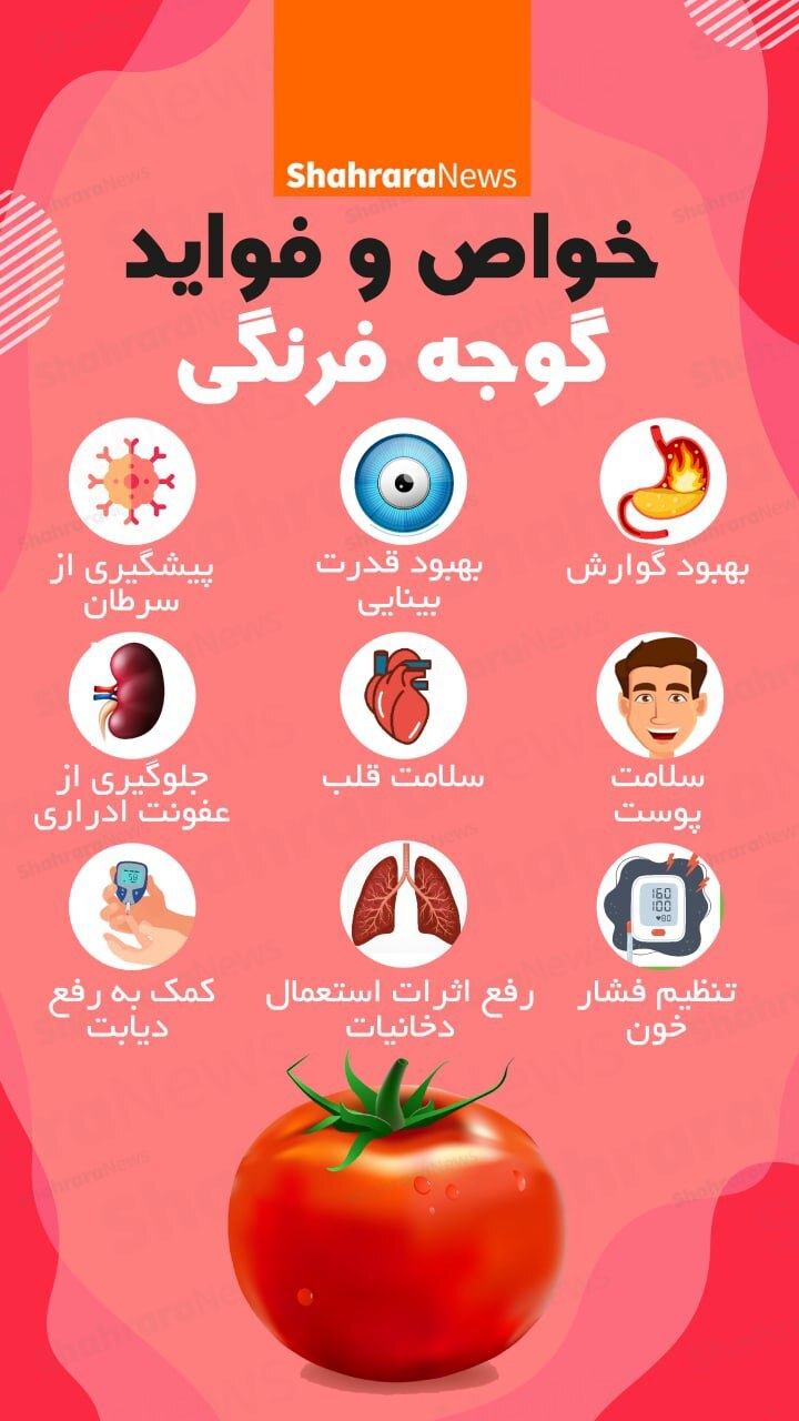 اینفوگرافی| خواص و فواید گوجه فرنگی
