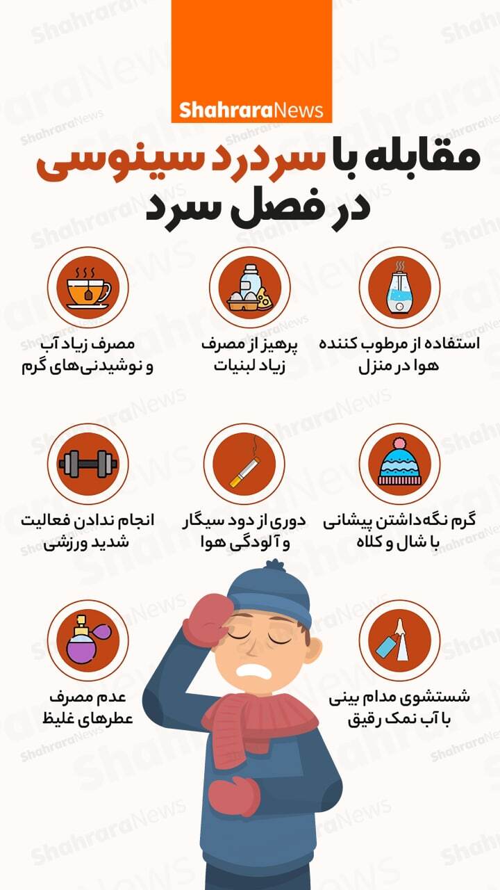 اینفوگرافی| مقابله با سردرد سینوسی در فصل سرد