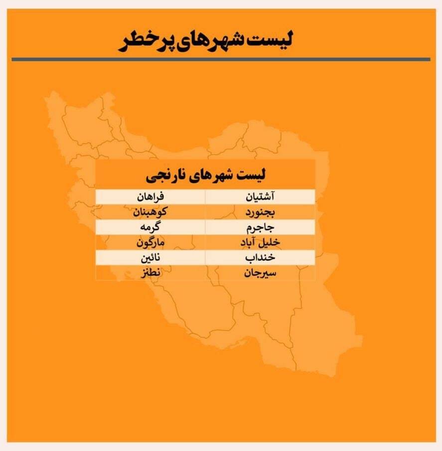 آخرین وضعیت رنگ‌بندی کرونایی شهر‌های کشور (۱۳ آبان ۱۴۰۱) | شهر‌های با وضعیت قرمز و نارنجی کاهش یافتند