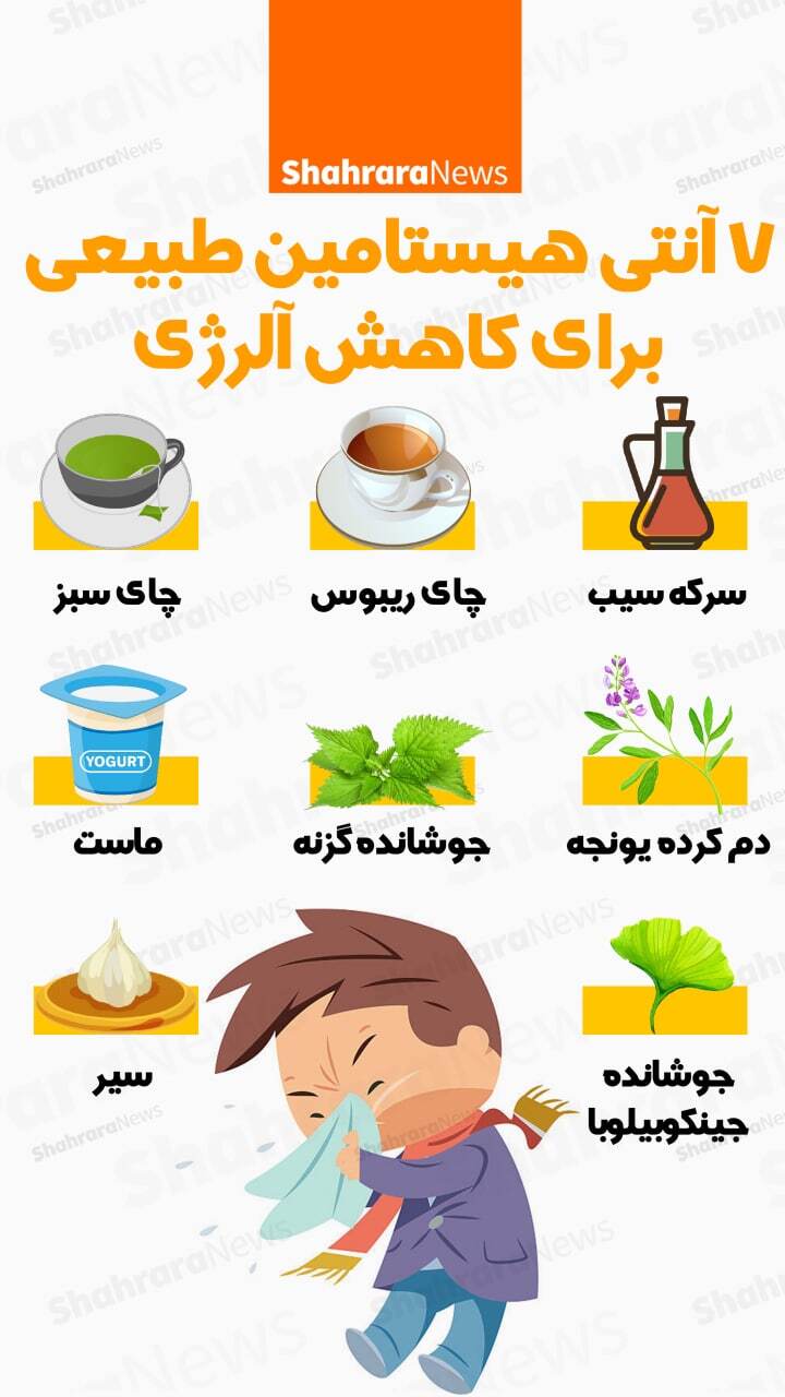 اینفوگرافی | ۷ آنتی هیستامین طبیعی برای کاهش آلرژی