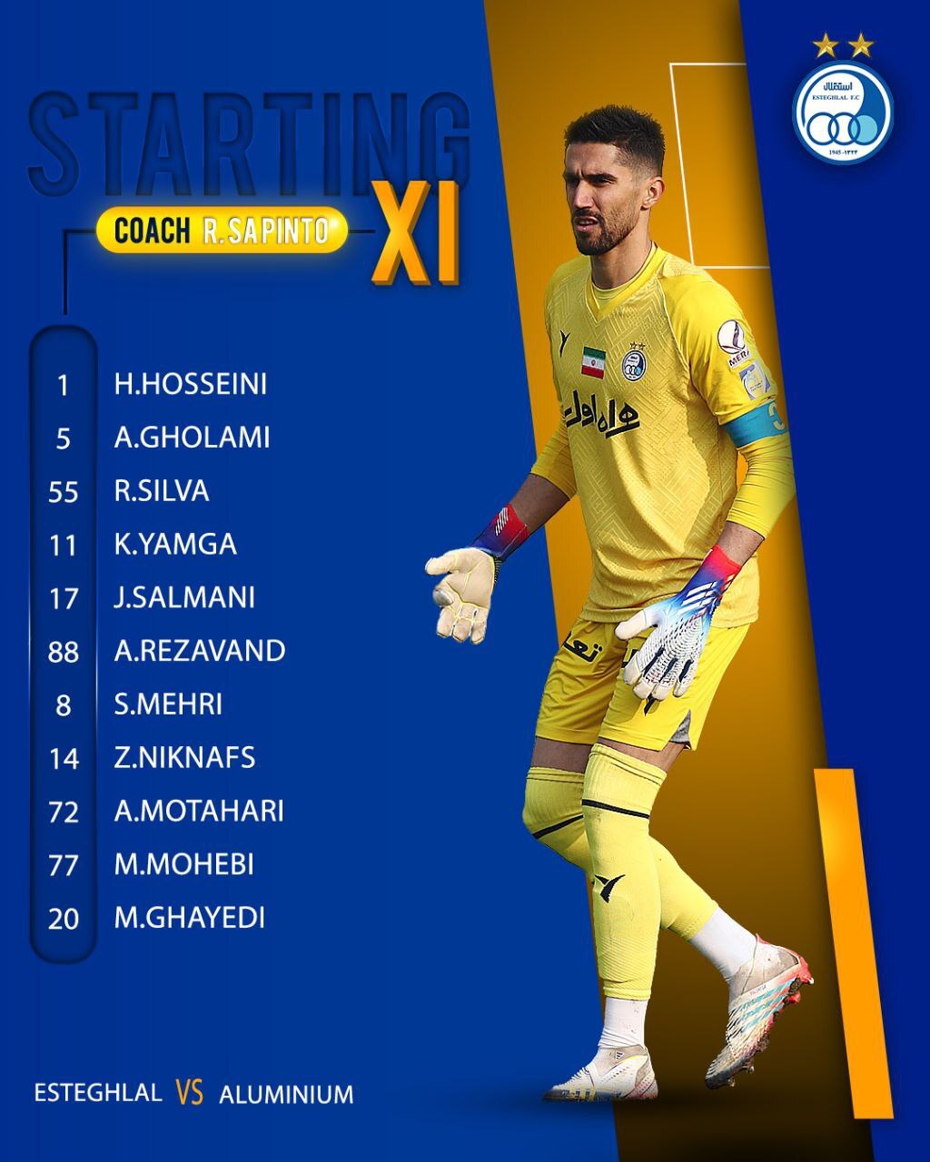 ترکیب استقلال و آلومینیوم برای بازی حساس هفته بیست و پنجم لیگ برتر ترکیب استقلال و آلومینیوم برای بازی حساس هفته بیست و پنجم لیگ برتر