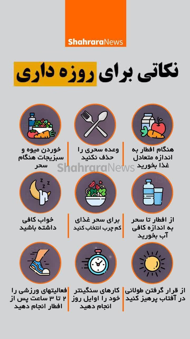 اینفوگرافی| نکاتی برای روزه‌داری