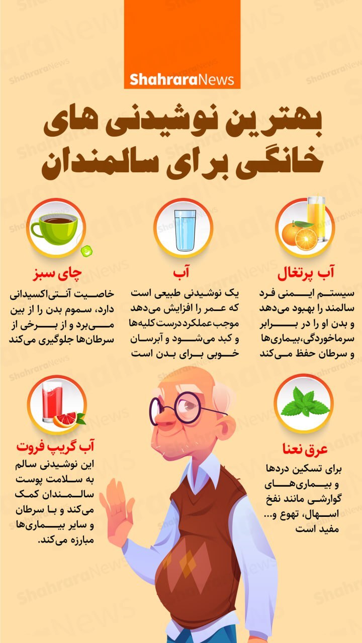اینفوگرافی | بهترین نوشیدنی‌های خانگی برای سالمندان