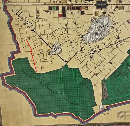 یادگار محوطه سبز میدان و کوچه قراولخانه