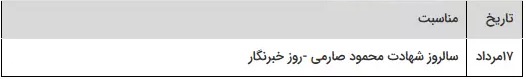 تعیین مناسبتهای جدید برای درج در متن و ضمیمه تقویم رسمی کشور تعیین مناسبتهای جدید برای درج در متن و ضمیمه تقویم رسمی کشور