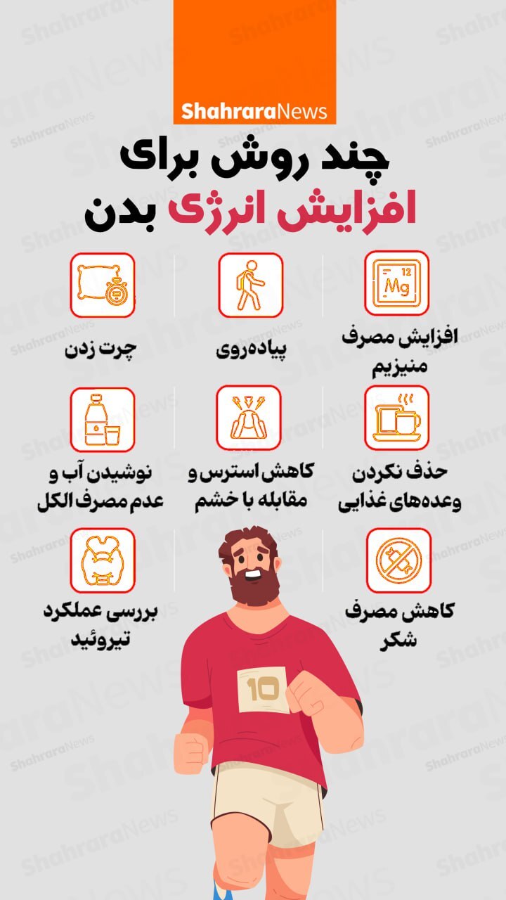 اینفوگرافی| چند روش برای افزایش انرژی بدن