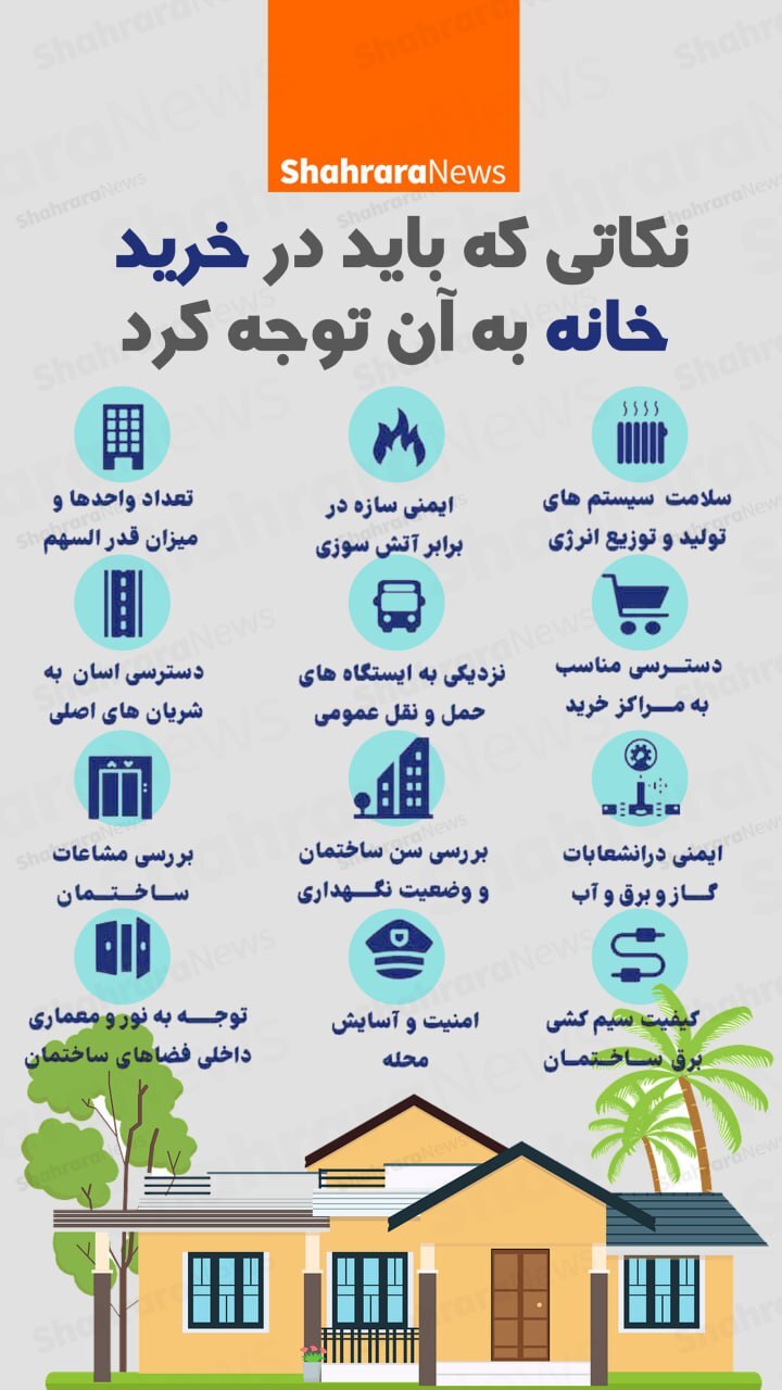 اینفوگرافی| نکاتی که باید در خرید خانه به آن توجه کرد