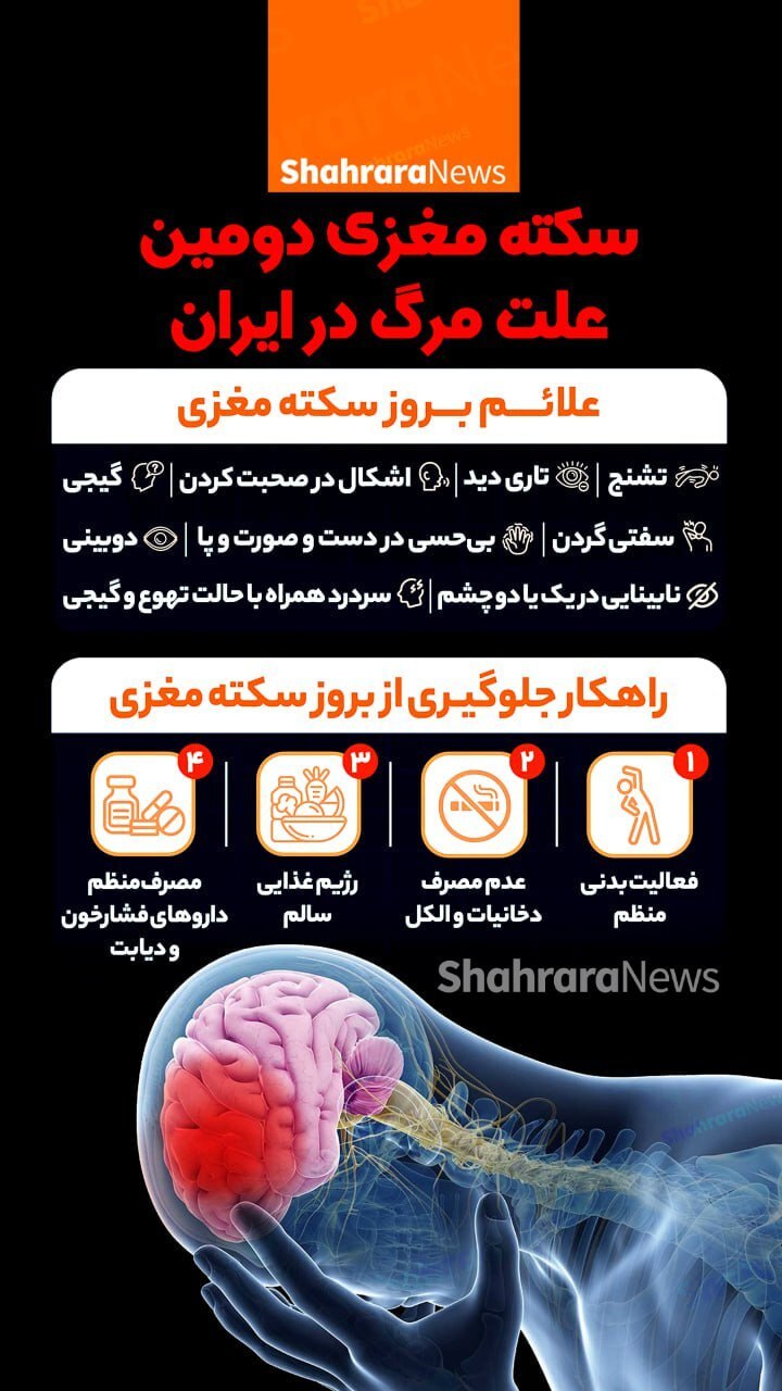 اینفوگرافی| سکته مغری دومین علت مرگ در ایران