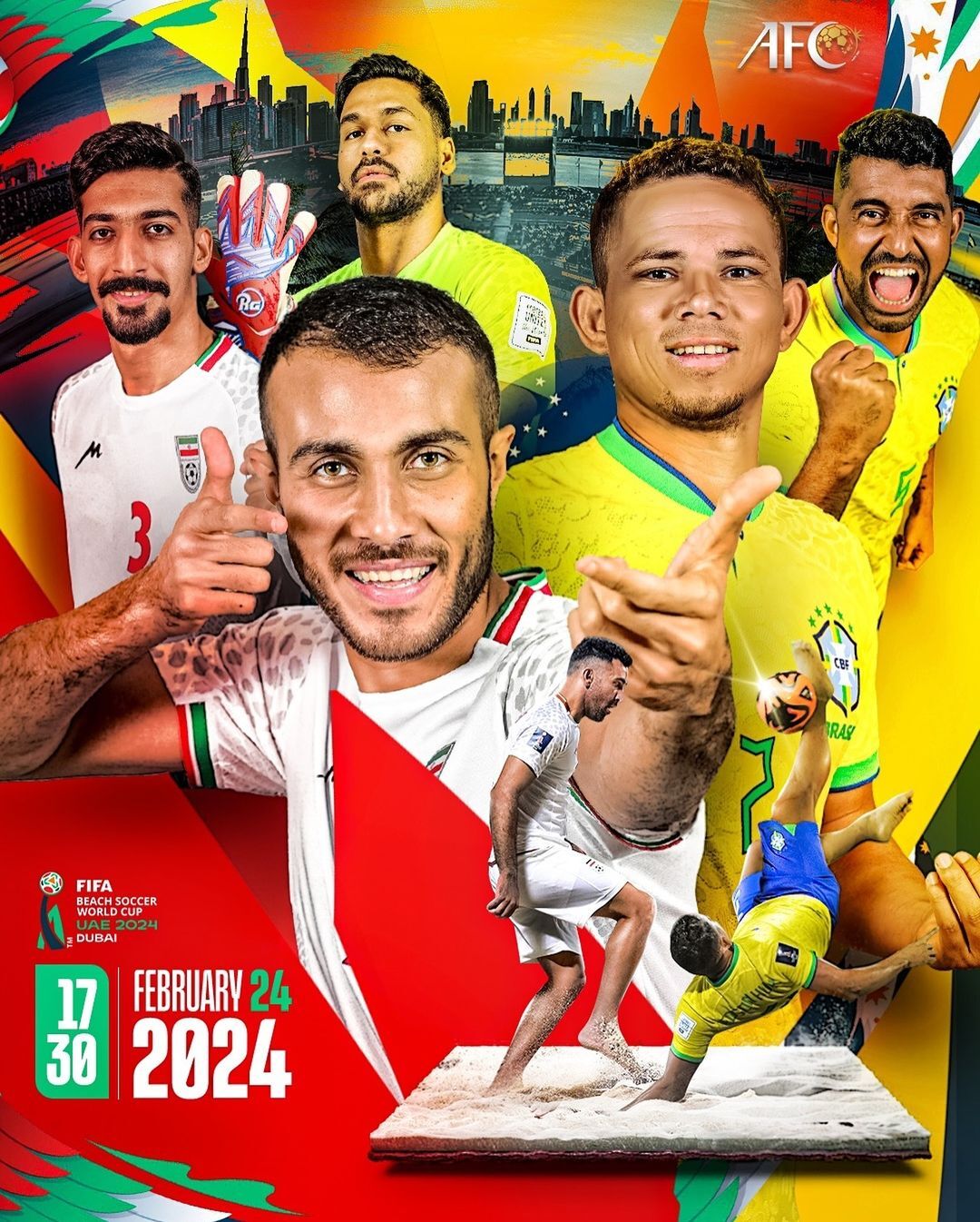 واکنش صفحه رسمی AFC به بهانه تقابل ایران و برزیل در جام جهانی فوتبال ساحلی + عکس واکنش صفحه رسمی AFC به بهانه تقابل ایران و برزیل در جام جهانی فوتبال ساحلی + عکس