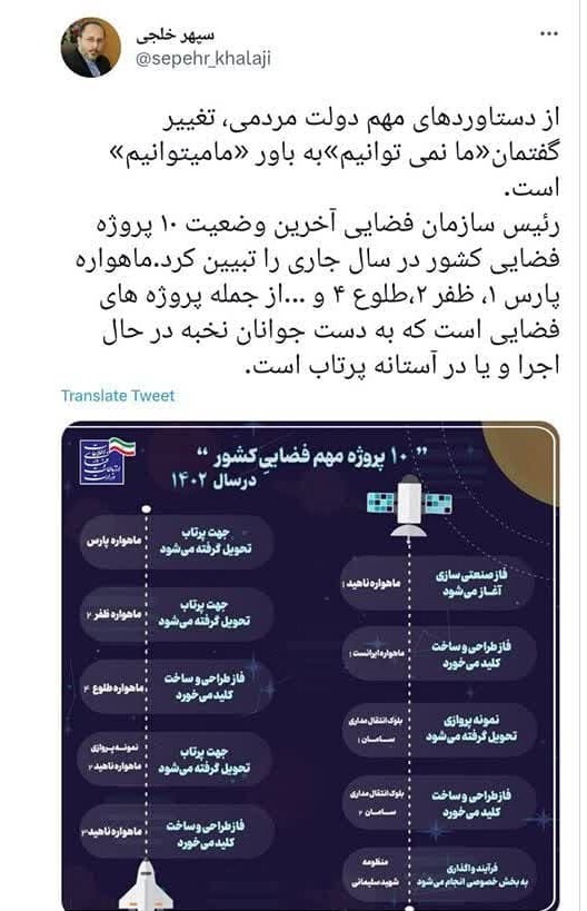 ماهواره پارس ۱، ظفر ۲، طلوع ۴ در آستانه پرتاب هستند ماهواره پارس ۱، ظفر ۲، طلوع ۴ در آستانه پرتاب هستند