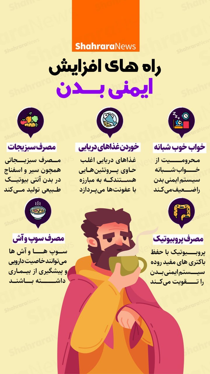 اینفوگرافی| راه‌های افزایش ایمنی بدن