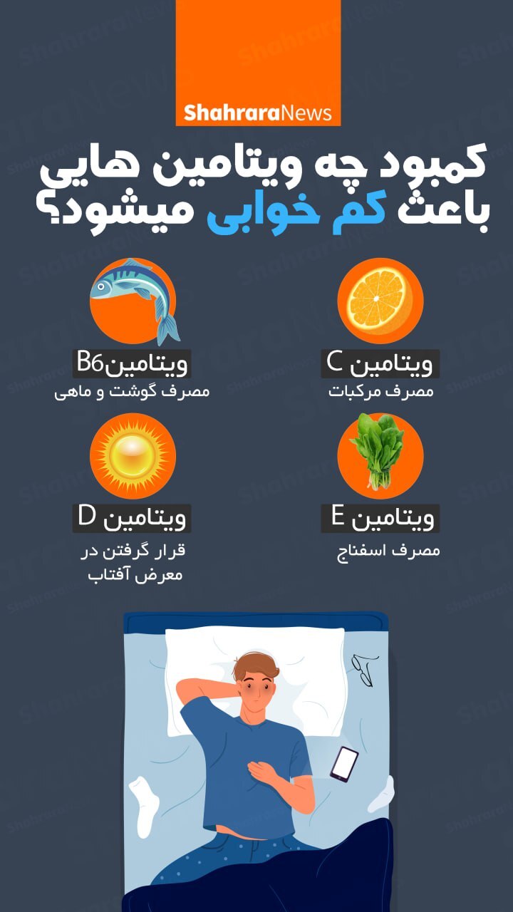 اینفوگرافی| کمبود چه ویتامین‌هایی باعث کم خوابی می‌شود؟