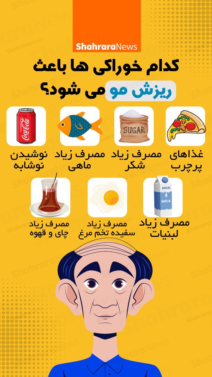 اینفوگرافی| کدام خوراکی‎‌ها باعث ریزش مو می‌شود؟