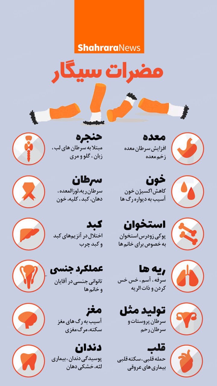 اینفوگرافی| مضرات سیگار