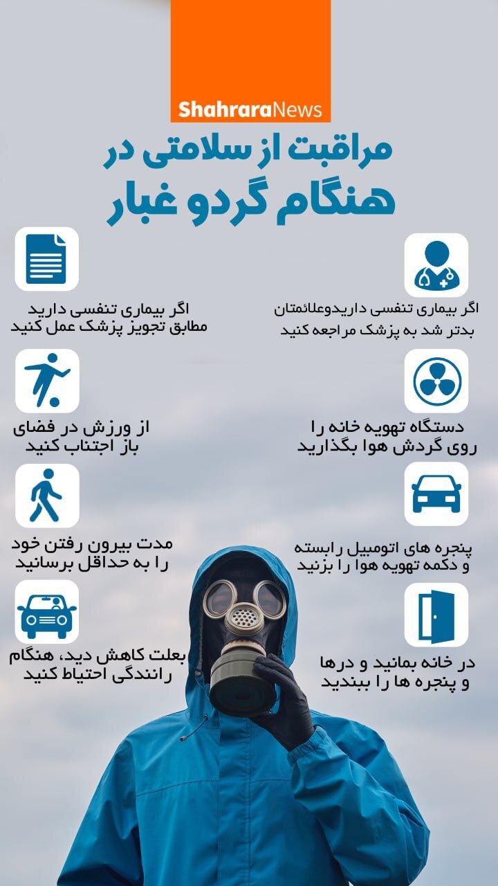 اینفوگرافی| مراقبت از سلامتی در هنگام گرد و غبار