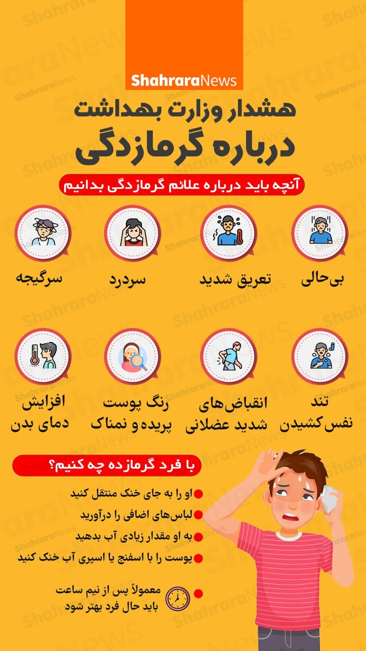 اینفوگرافی| هشدار وزارت بهداشت درباره گرمازدگی