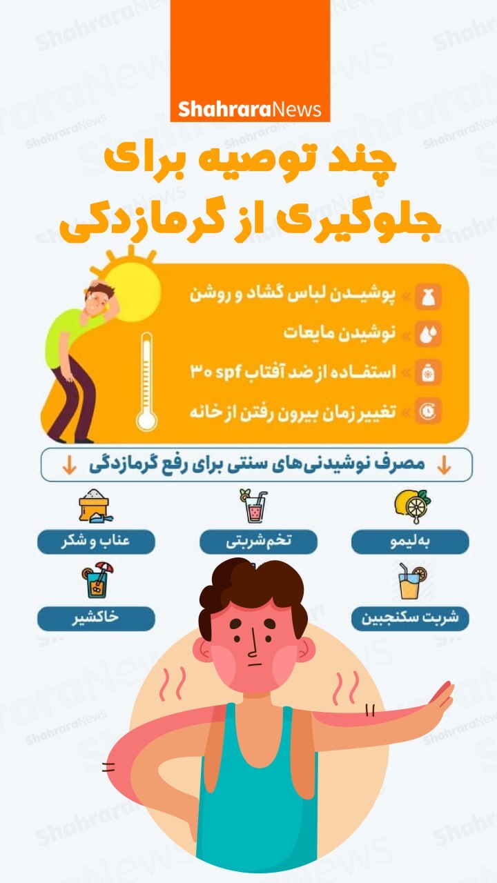 اینفوگرافی| چند توصیه برای جلوگیری گرمازدگی