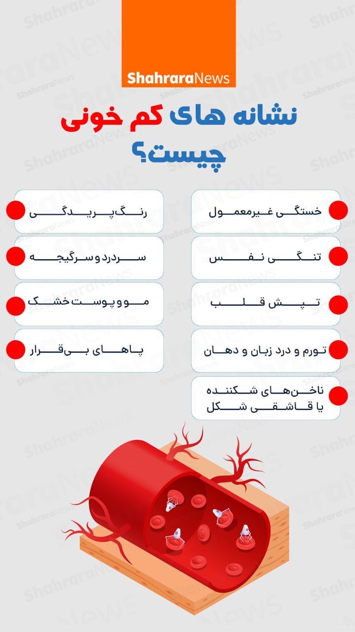 اینفوگرافی| نشانه‌های کم‌خونی چیست؟