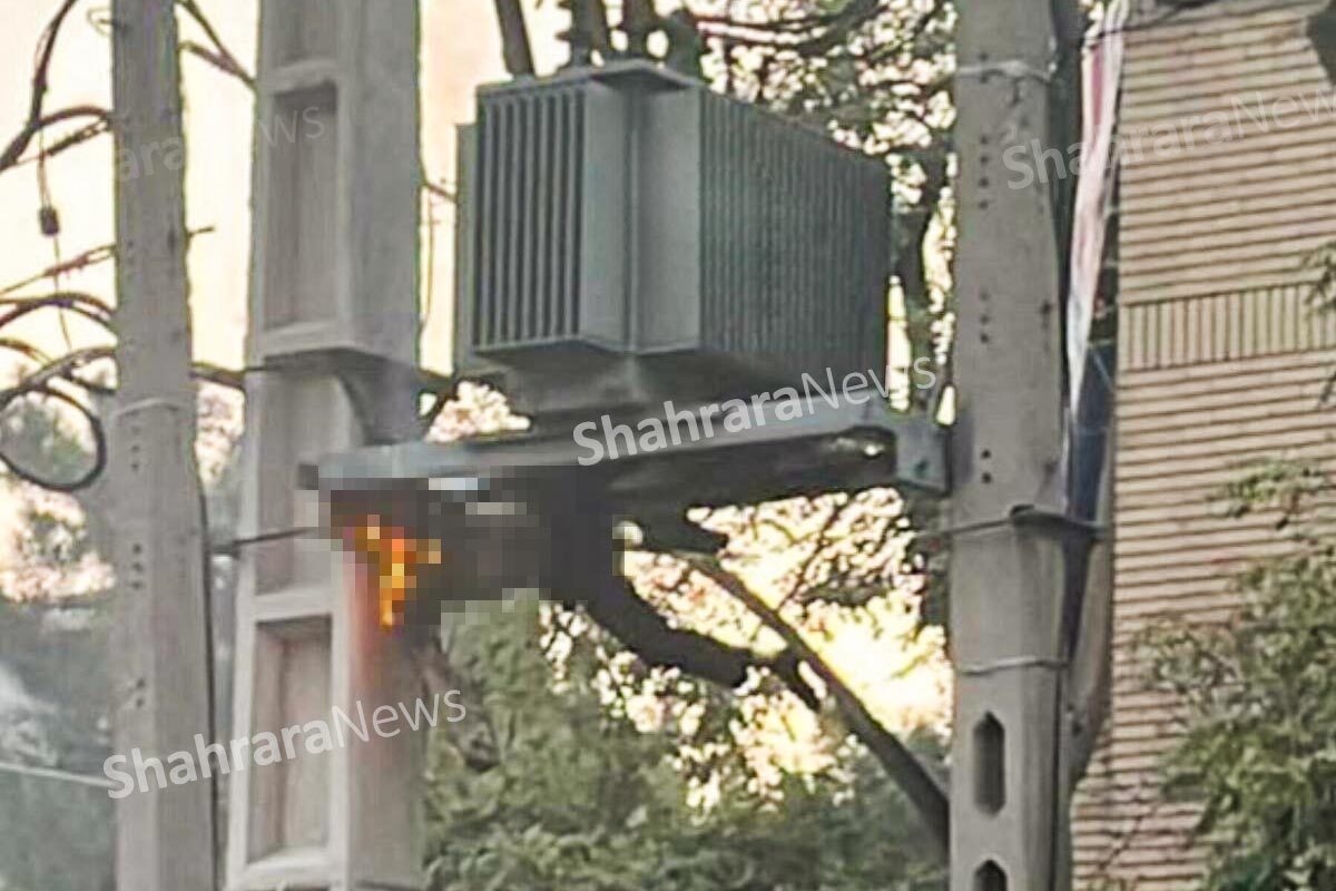 برق گرفتگی سارق کابل برق در خیابان فرهاد مشهد (۱۸ مهر ۱۴۰۲) + عکس